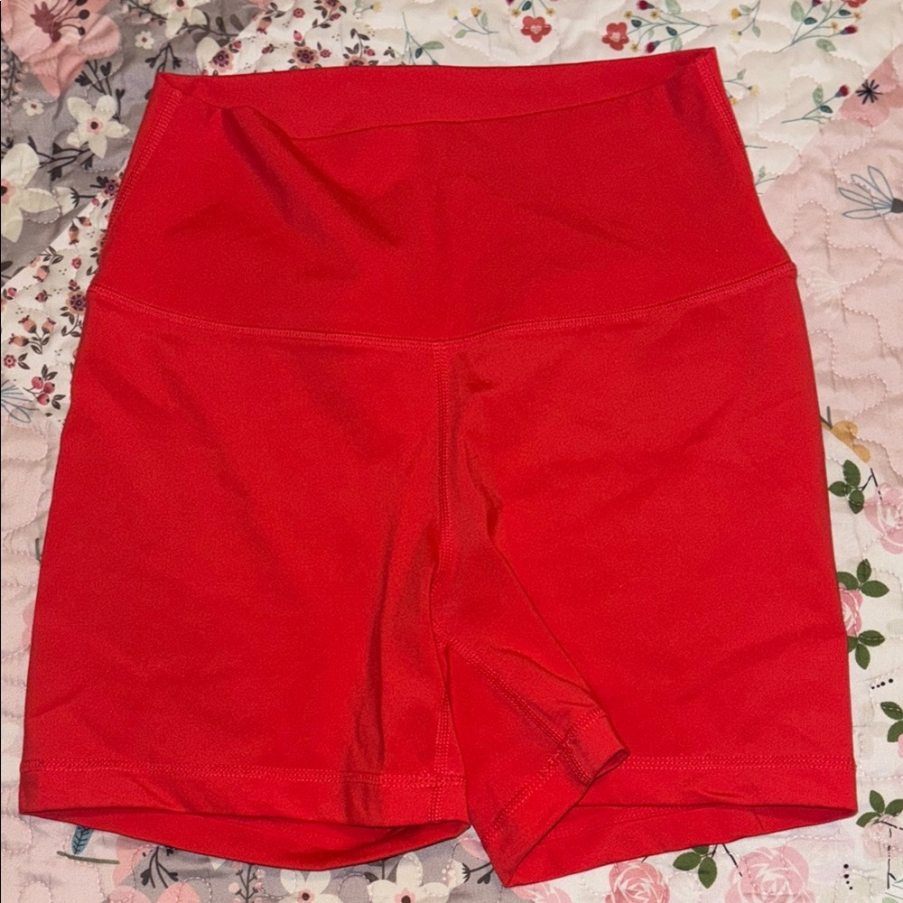 Women's Red High-Waisted Shorts